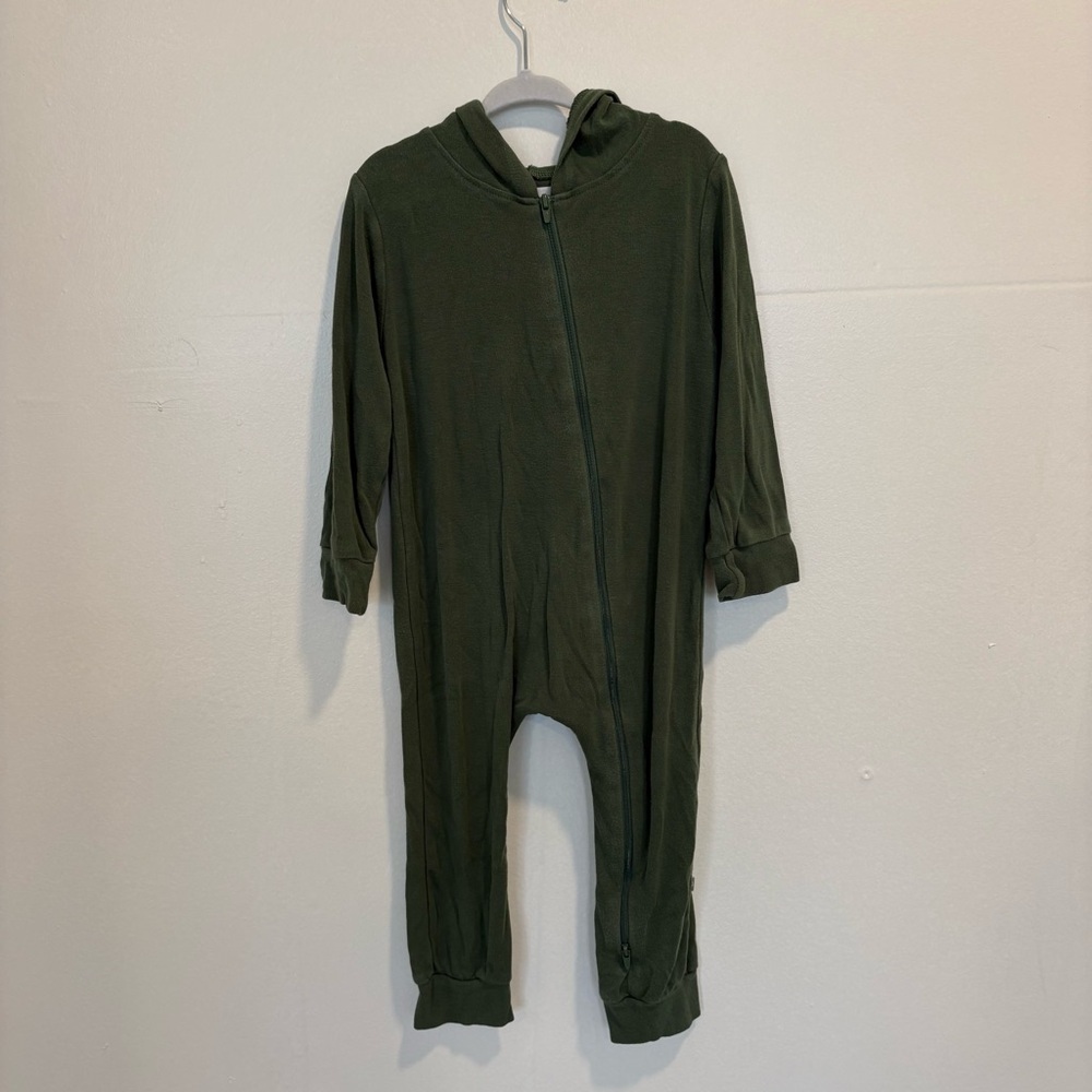 Kyte Baby Bamboo Jersey Hooded Zippered Jumpsuit in Fog Size 3T